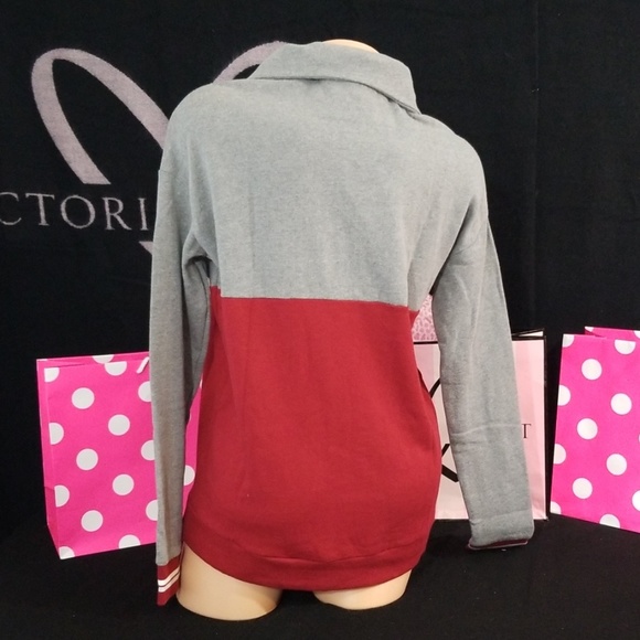 NWT!  PINK VS OKLAHOMA 1/2 ZIP PULLOVER - Picture 4 of 5